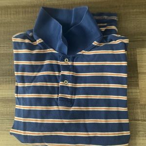 Land’s End xl blue orange and white collared shirt